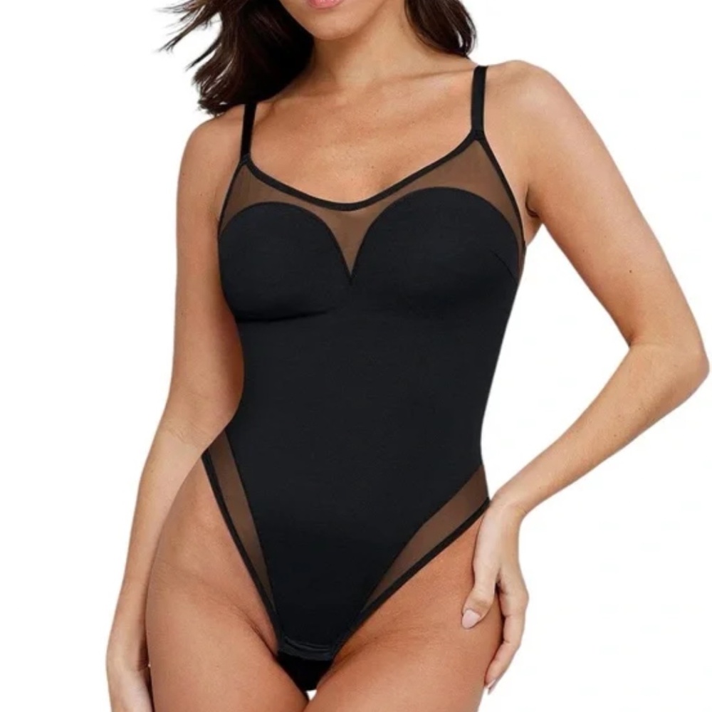 Popilush Sheer Mesh Shapewear Thong Bodysuit size 3XL